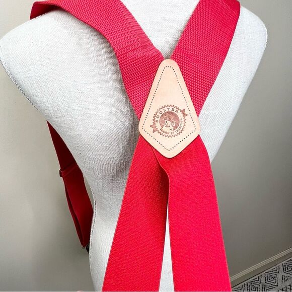 Rooster 2” Heavy Duty Red Adjustable Suspenders - Picture 6 of 7
